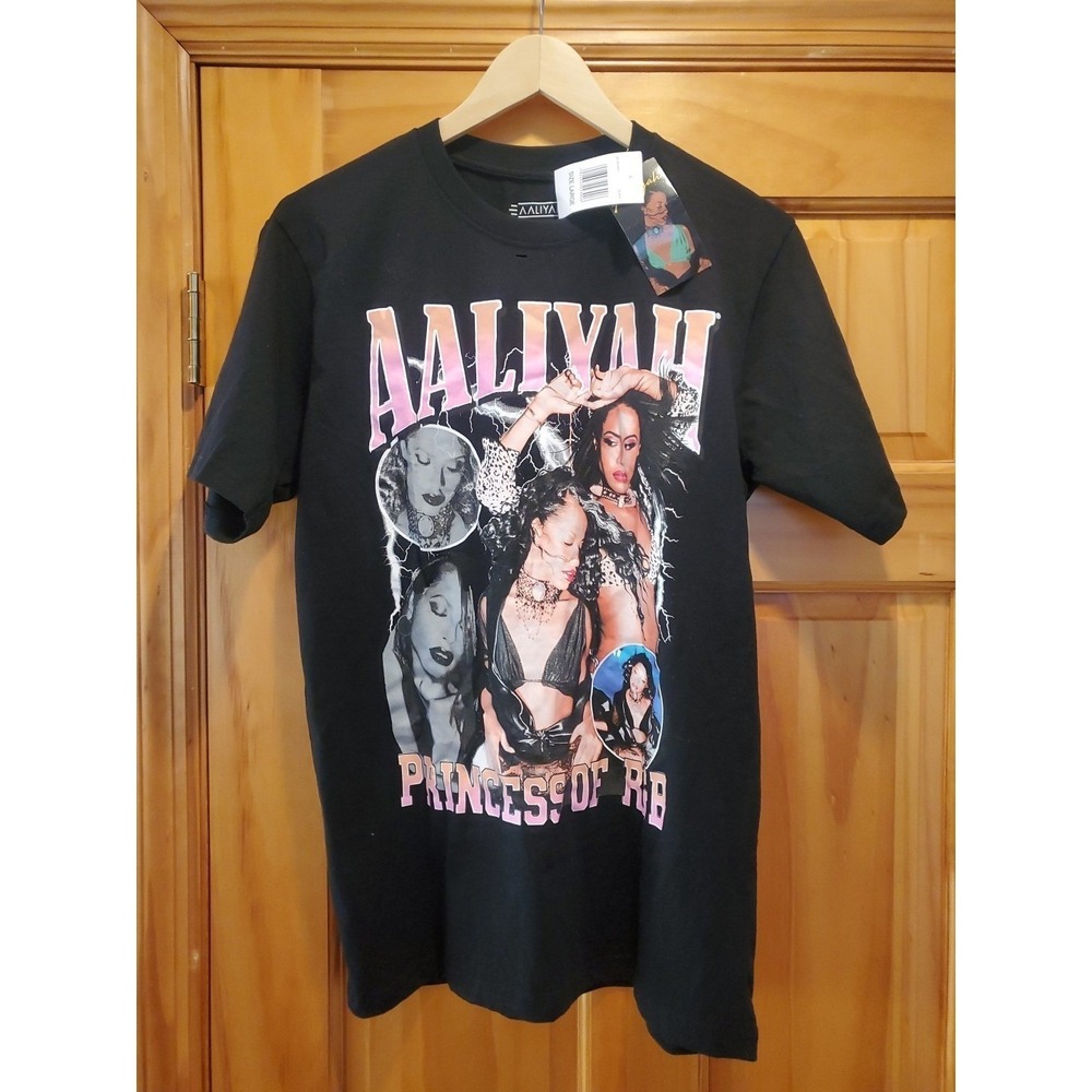 New‎ AALIYAH Black T Shirt men's Size Large With Tags